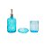 Kit para Banheiro de Vidro 3 Peças - 420ml - Azul - 1 unidade - Rizzo - Imagem 1