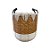 Cesta Decorativa com Detalhe Branco e Alça Curta P - 31x31x31cm - 1 unidade - Rizzo - Imagem 1