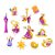 Mini Personagens Decorativos - Rapunzel - 12 unidades - Regina - Rizzo - Imagem 1