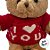 Urso de Pelúcia Blusa I Love You - Marrom - 28cm - 1 unidade - Rizzo - Imagem 3