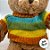 Urso de Pelúcia com Blusa Listrada - 28cm - 1 unidade - Rizzo - Imagem 3