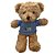 Urso de Pelúcia Marrom com Blusa Love - Azul - 28cm - 1 unidade - Rizzo - Imagem 1