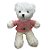 Urso de Pelúcia Branco com Blusa Love - Rosa - 28cm - 1 unidade - Rizzo - Imagem 1