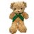 Urso de Pelúcia com Cachecol e Broche - Verde - 30cm - 1 unidade - Rizzo - Imagem 1