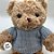Urso de Pelúcia Marrom com Blusa de Lã - Azul - 30cm - 1 unidade - Rizzo - Imagem 3
