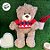 Urso de Pelúcia com Sueter de Lã - Vermelho - 37cm  - 1 unidade - Rizzo - Imagem 4