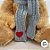 Urso de Pelúcia Cachecol Coração - Azul - 23cm - 1 unidade - Rizzo - Imagem 3