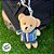 Chaveiro Urso de Pelúcia - Roupa Listrada - 14cm - 1 unidade - Rizzo - Imagem 3