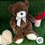 Urso de Pelúcia com Laço Prata - Marrom - 40cm - 1 unidade - Rizzo - Imagem 4