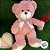 Urso de Pelúcia com Laço Prata - Rosa - 40cm - 1 unidade - Rizzo - Imagem 4