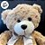 Urso de Pelúcia com Laço Prata - Bege - 40cm - 1 unidade - Rizzo - Imagem 3