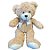 Urso de Pelúcia com Laço Prata - Bege - 40cm - 1 unidade - Rizzo - Imagem 1