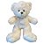 Urso de Pelúcia com Laço Prata - Creme - 40cm - 1 unidade - Rizzo - Imagem 1