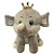 Elefante de Pelúcia - Olhos Grandes - Cinza - 36cm - 1 unidade - Rizzo - Imagem 1