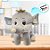 Elefante de Pelúcia - Olhos Grandes - Cinza - 36cm - 1 unidade - Rizzo - Imagem 5