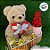Urso de Pelúcia com Coração Vermelho - Marrom - 28cm - 1 unidade - Rizzo - Imagem 3