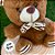 Urso de Pelúcia com Laço Listrado - Marrom - 20cm - 1 unidade - Rizzo - Imagem 3