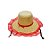 Chapéu de Palha de Renda com Trança - Vermelho com Trança Marrom - 1 unidade - Rizzo - Imagem 1