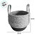 Cesto Decorativo Paracanas de Seagrass Natural e Preto com alça- 25x25x23cm - 1 unidade - Rizzo - Imagem 2