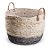 Cesto decorativo Elegance de Seagrass Natural e Cinza com alça - 24x24x19cm - 1 unidade - Rizzo - Imagem 1