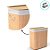 Cesto de Bambu Retangular com Dois Compartimentos e Forro - Marrom - 52x32x60cm - 1 unidade - Rizzo - Imagem 3