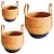 Kit Cesto Decorativo Paracanass de Seagras Natural e Preto com Alça - 3 unidades - Rizzo - Imagem 1