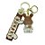 Chaveiro de Coelho Respingos Dourados -  Creme e Marrom - 5,5cm - 1 unidade - Rizzo - Imagem 2