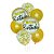Kit Buquê Balões Happy Birthday Dourado - Buquê com 7 Balões  - 1 unidade - Rizzo - Imagem 1