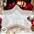 Bandeja Decorativa de Natal de Cerâmica - Estrela Floresta Branca - 15x15cm  - 1 unidade - Rizzo - Imagem 4