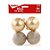 Bola de Natal com Glitter e Fosca - Ouro - 7cm - 4 unidades - Cromus - Rizzo - Imagem 1