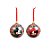 Bola de Natal Disney Original - Mickey e Minnie Xadrez - 10cm - 2 unidades - Cromus - Rizzo - Imagem 1