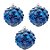 Bola de Natal Texturizada - Azul e Neve - 10cm - 3 unidades - Rizzo - Imagem 1