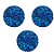Bola de Natal Glitter - Azul com Miçangas - 10cm - 3 unidades - Rizzo - Imagem 1