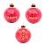 Bola de Natal Glitter - Vermelha - Frases - 10cm - 3 unidades - Rizzo - Imagem 1
