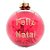 Bola de Natal Glitter - Vermelha - Frases - 10cm - 3 unidades - Rizzo - Imagem 3