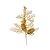 Galho com Folhas e Pinhas - Ouro - 25cm - 1 unidade - Cromus - Rizzo - Imagem 1