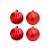 Bola de Natal com Glitter e Gomo - Vermelho - 8cm - 4 unidades - Cromus - Rizzo - Imagem 1