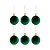 Bola de Natal Veludo - Verde - 8cm - 6 unidades - Cromus - Rizzo - Imagem 1