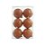 Bolas de Natal Ramos - Marrom - 8cm  - 6 unidades - Cromus - Rizzo - Imagem 1