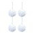 Bolas de Natal Paete Bolinhas - Branco - 10cm - 4 unidades - Cromus - Rizzo - Imagem 1