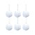 Bolas de Natal Paete Bolinhas - Branco - 8cm - 6 unidades - Cromus - Rizzo - Imagem 1
