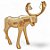 Enfeite de Natal em Resina - Alce Dourado - 30x28cm - 1 unidade - Rizzo - Imagem 1