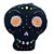 Caveira Mexicana Preta de Pelúcia - 18cm - 1 unidade - Rizzo - Imagem 1