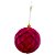Bola de Natal Decorada - Camurça Vermelho - 10cm - 3 unidades - Rizzo - Imagem 3