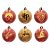 Bola de Natal Bordo e Marfim - Bruxinho - 7cm - 6 unidades - Rizzo - Imagem 1