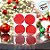 Bola de Natal de Veludo com Listras - Vermelho - 10cm  - 4 unidades - Cromus - Rizzo - Imagem 3