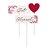 Pick Decorativo - Just Maried e Corações - 26cm - 8 unidades - Cromus - Rizzo - Imagem 1