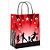 Sacola de Papel PP - 18x22x9cm - Futebol Preto e Vermelho - 10 unidades - Rizzo - Imagem 1