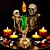 Castiçal de Halloween com Vela Led - Verde - 18x6cm - 1 unidade - Rizzo - Rizzo - Imagem 1