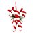 Enfeite de Pendurar 2 Candy Cane com Laço - Vermelho, Branco - 12cm - 1 unidade - Cromus - Rizzo - Imagem 1